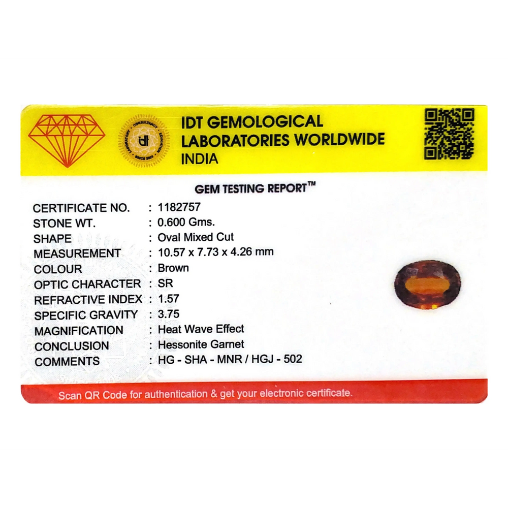 Hessonite (Gomed) - 3 Carat - Pramogh