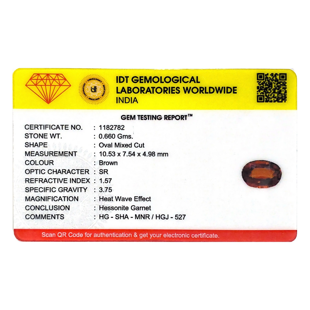 Hessonite (Gomed) - 3.3 Carat - Pramogh