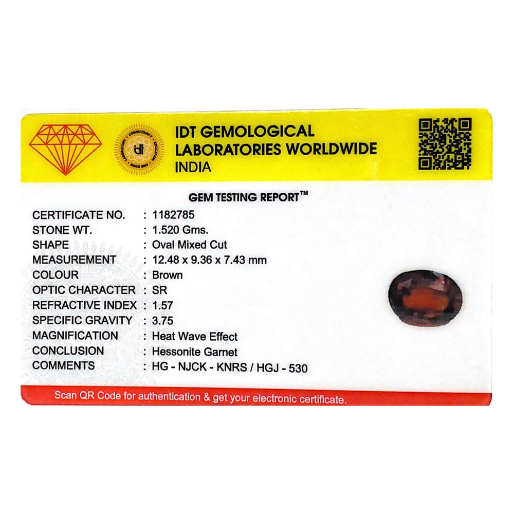 Hessonite (Gomed) - 7.6 Carat - Pramogh