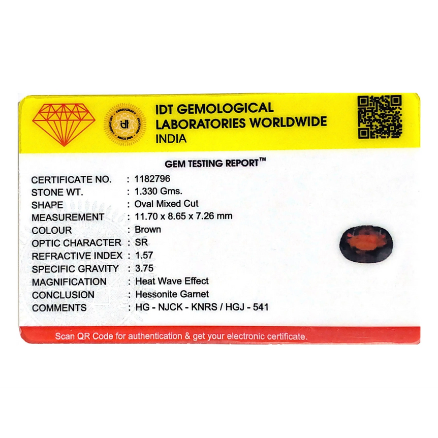 Hessonite (Gomed) - 6.65 Carat - Pramogh