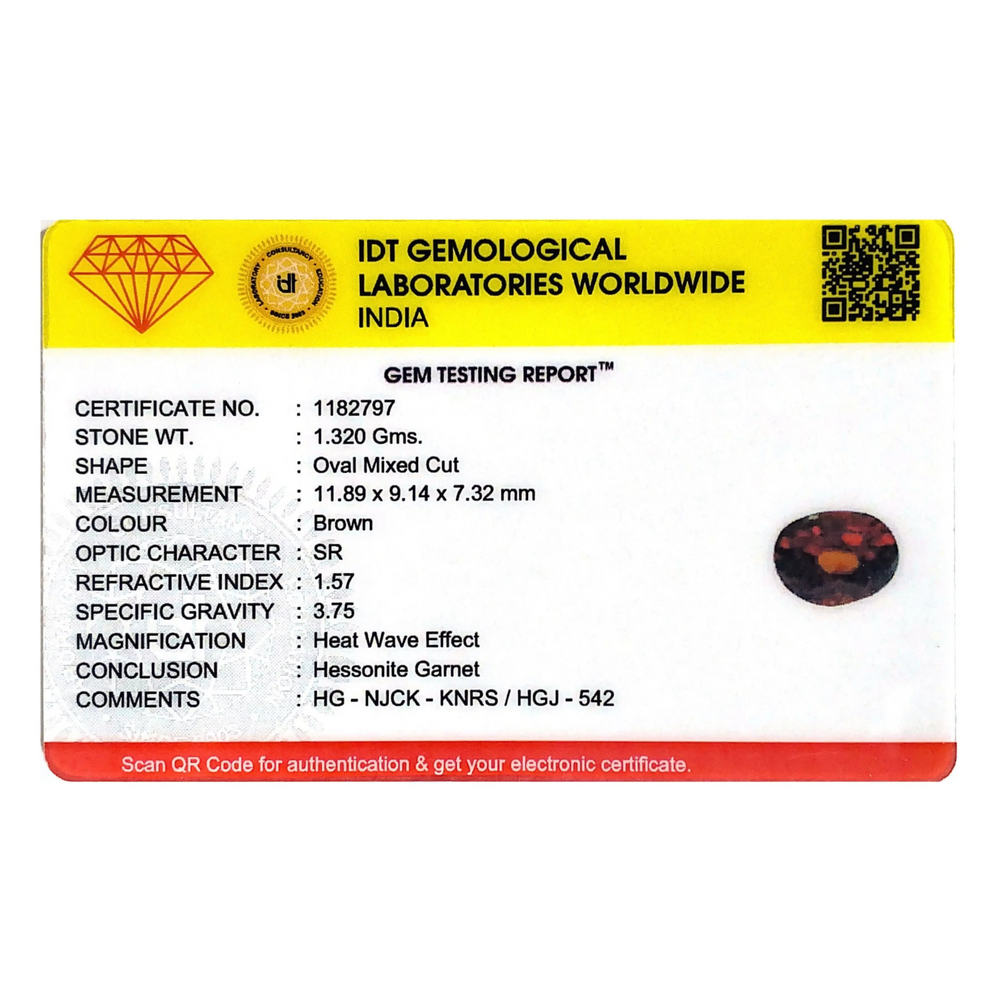 Hessonite (Gomed) - 6.6 Carat - Pramogh