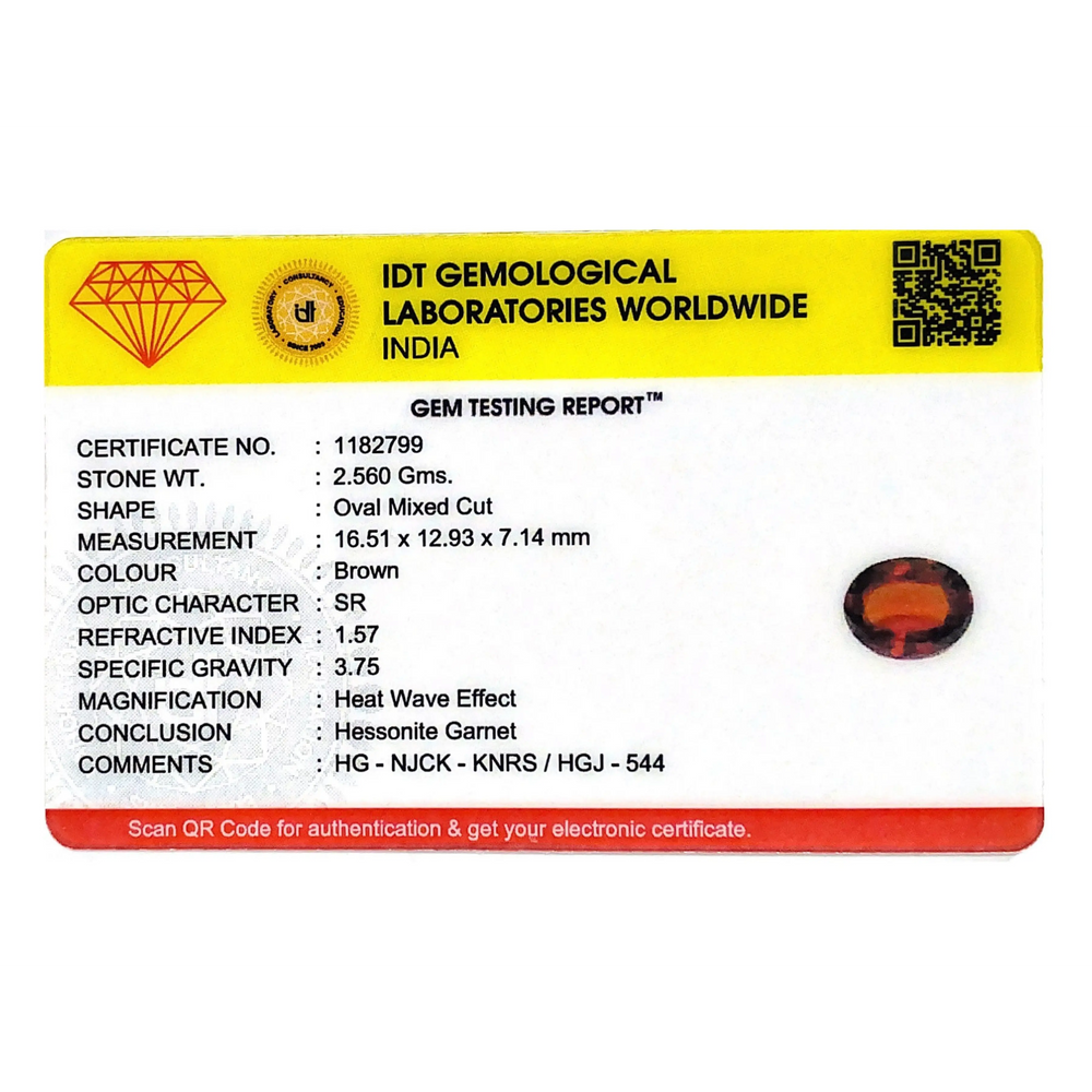 Hessonite (Gomed) - 12.8 Carat - Pramogh