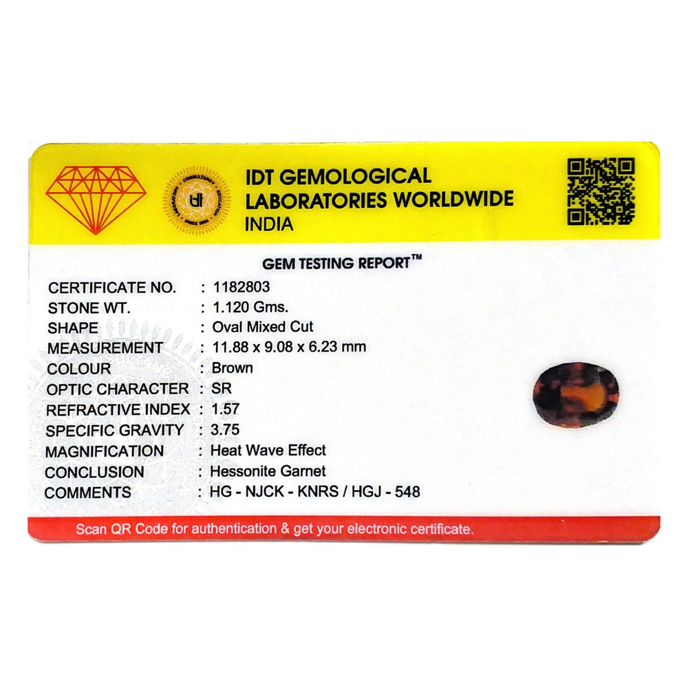 Hessonite (Gomed) - 5.6 Carat - Pramogh