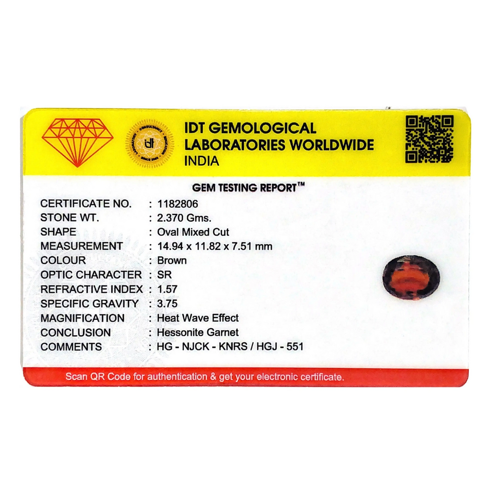 Hessonite (Gomed) - 11.85 Carat - Pramogh
