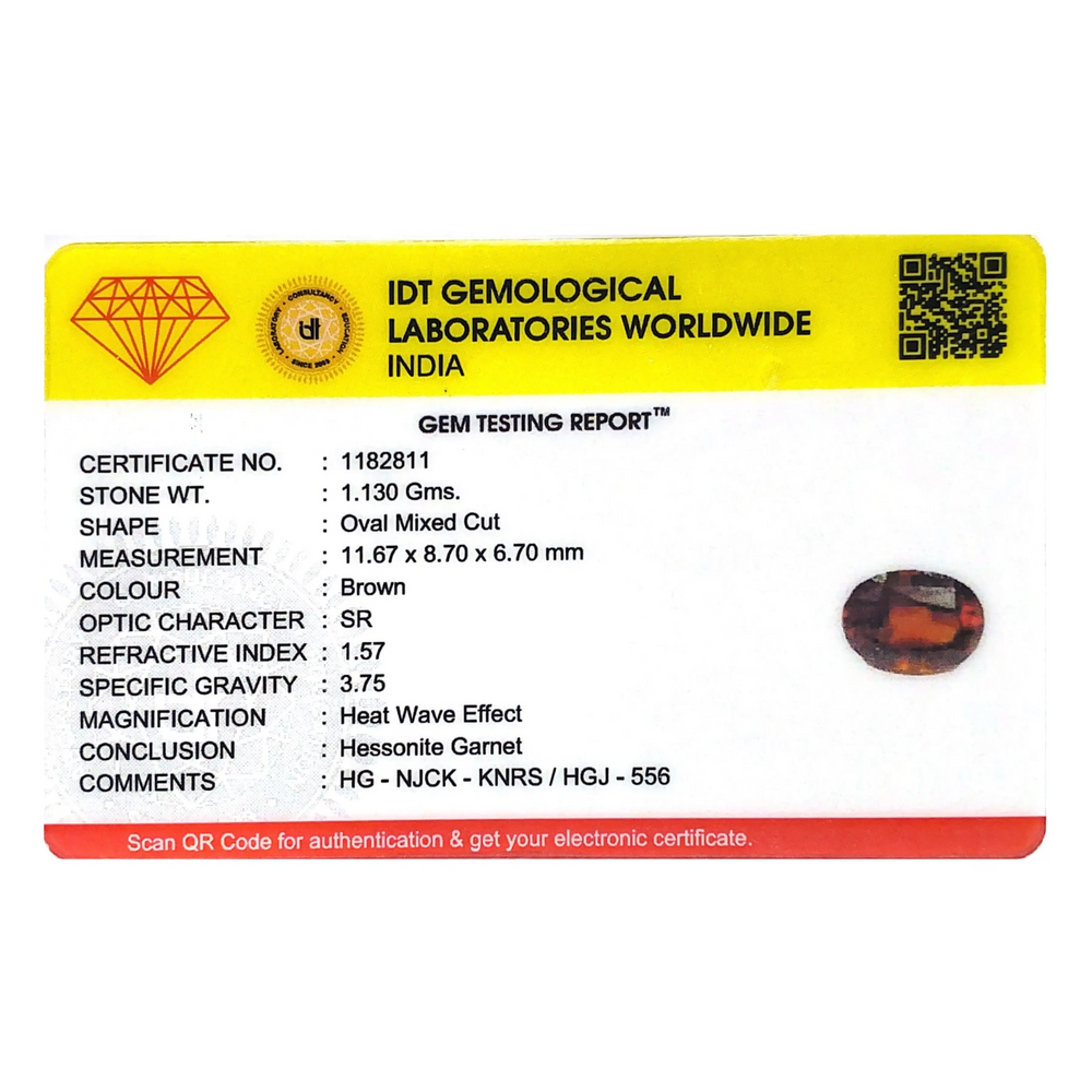 Hessonite (Gomed) - 5.65 Carat - Pramogh