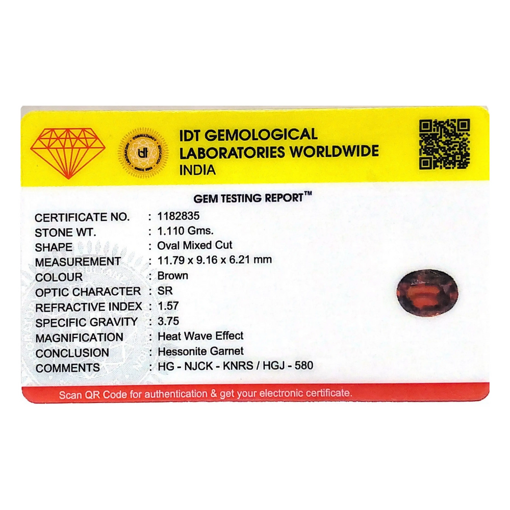 Hessonite (Gomed) - 5.55 Carat - Pramogh