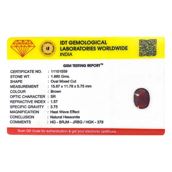 Hessonite (Gomed) - 9.4 Carat