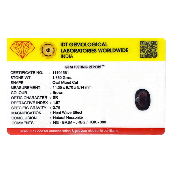 Hessonite (Gomed) - 6.8 Carat