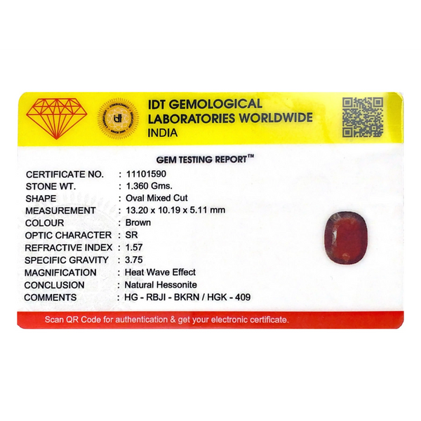Hessonite (Gomed) - 6.8 Carat