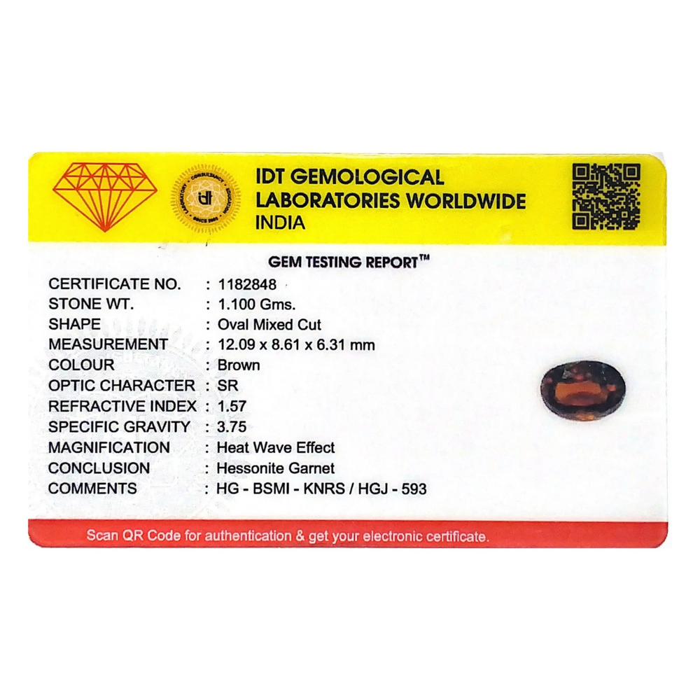 Hessonite (Gomed) - 5.5 Carat - Pramogh