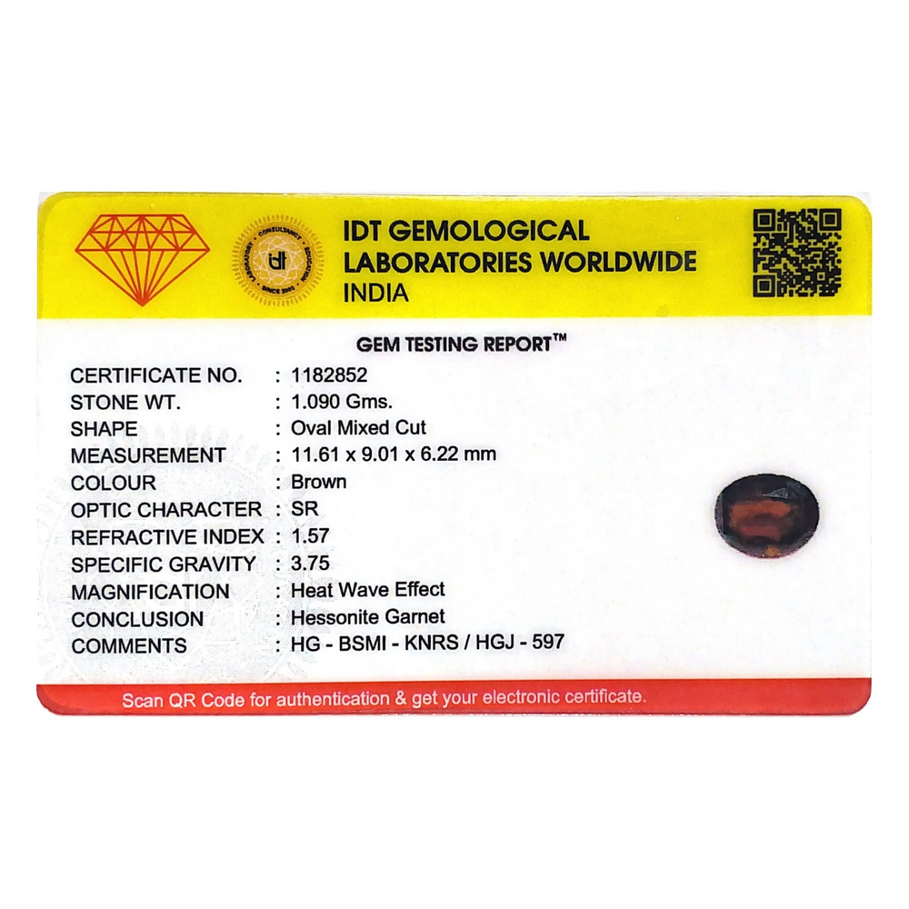 Hessonite (Gomed) - 5.45 Carat - Pramogh