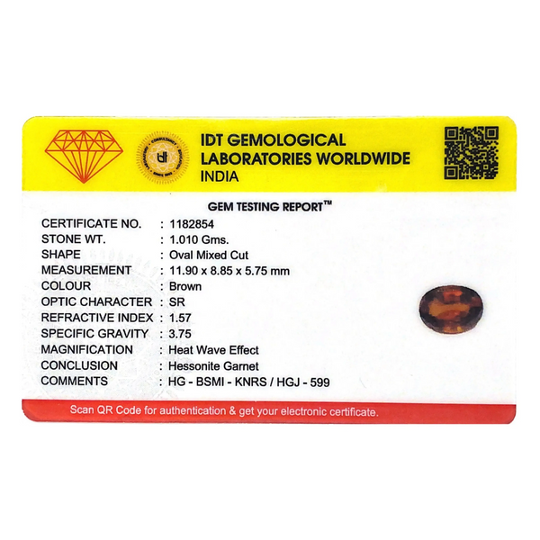 Hessonite (Gomed) - 5.05 Carat - Pramogh