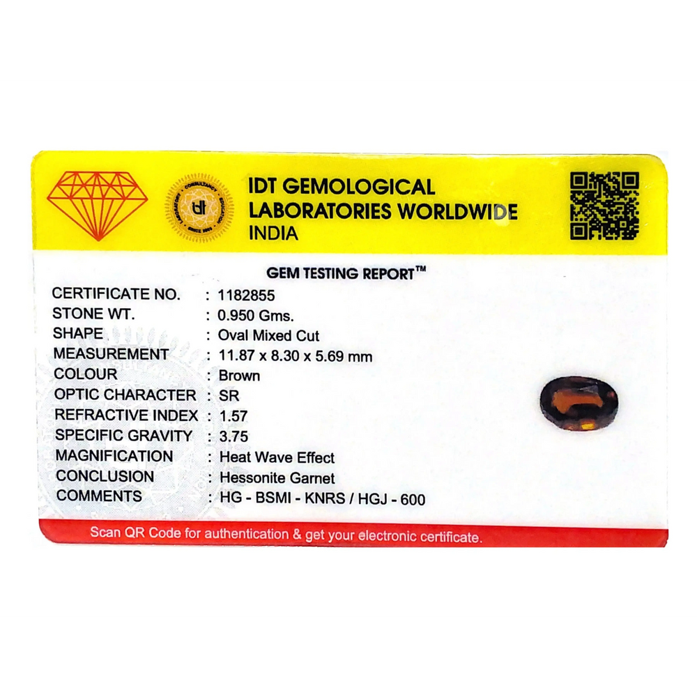 Hessonite (Gomed) - 4.75 Carat - Pramogh