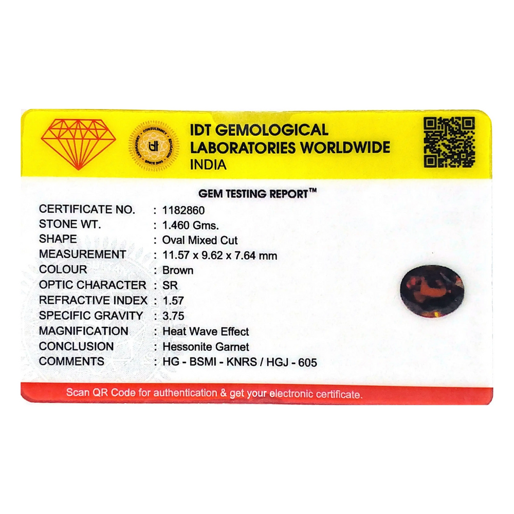 Hessonite (Gomed) - 7.3 Carat - Pramogh