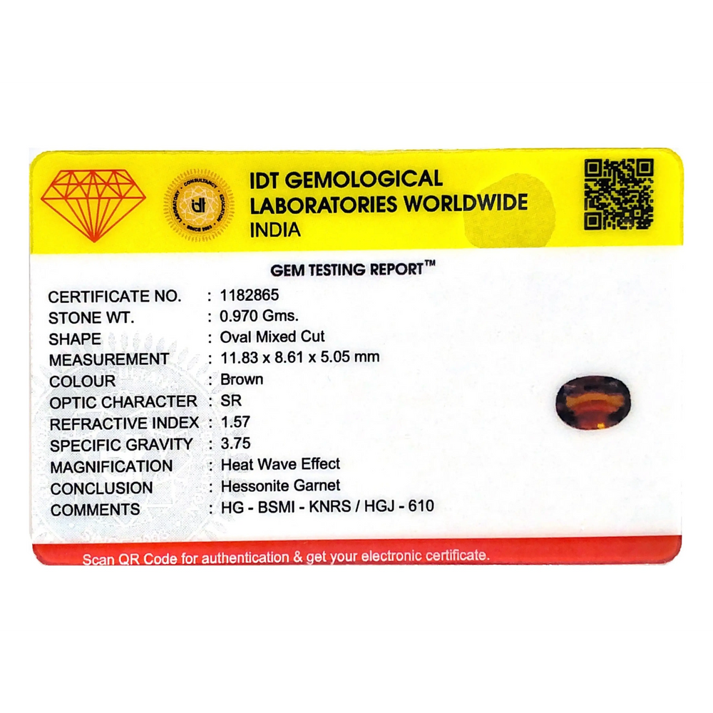 Hessonite (Gomed) - 4.85 Carat - Pramogh