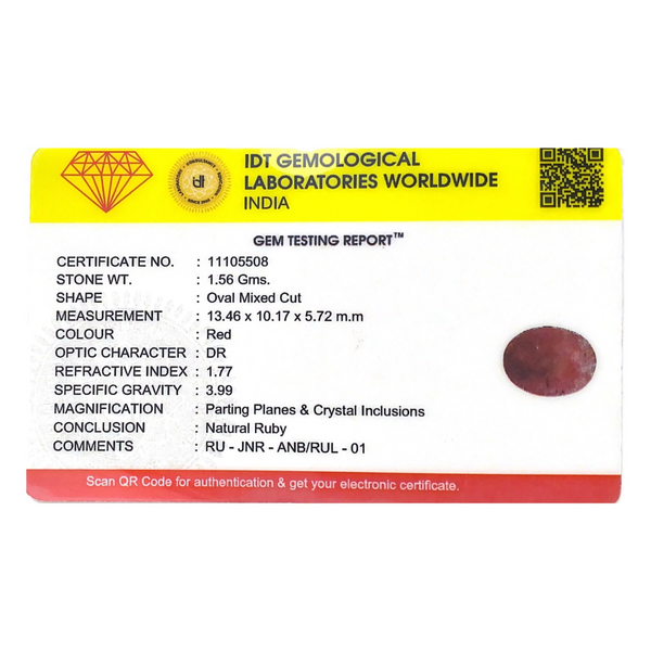 Indian Ruby - 7.8 Carat