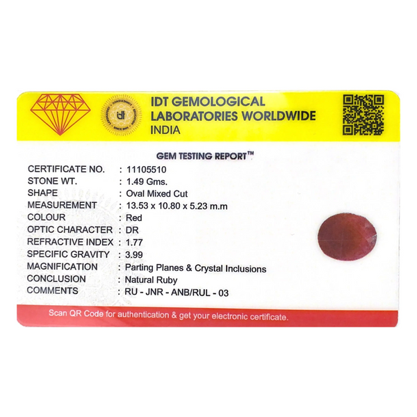 Indian Ruby - 7.45 Carat