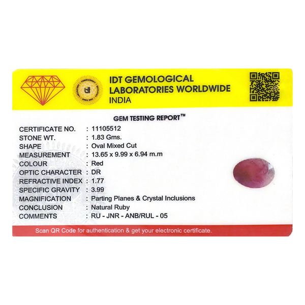 Indian Ruby - 9.15 Carat