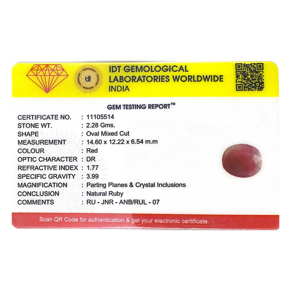 Indian Ruby - 11.4 Carat