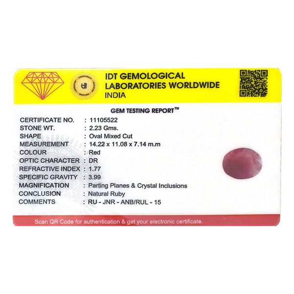 Indian Ruby - 11.15 Carat