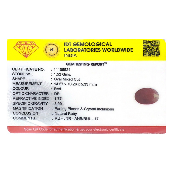 Indian Ruby - 7.6 Carat