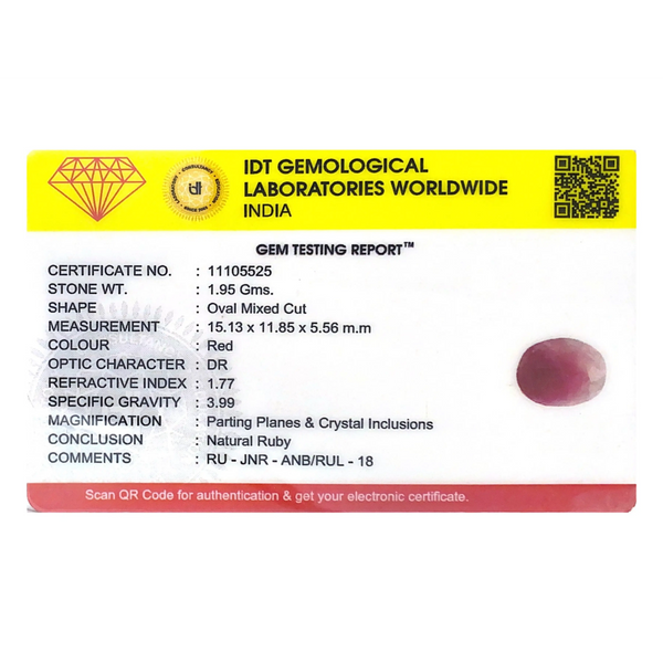 Indian Ruby - 9.75 Carat