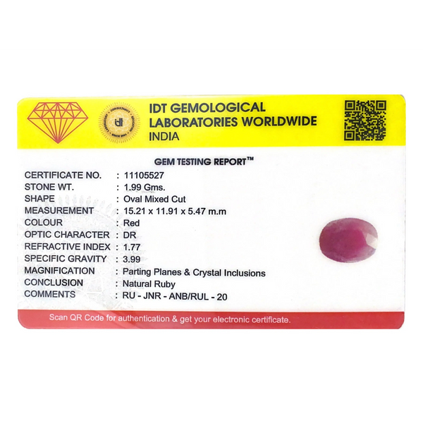 Indian Ruby - 9.95 Carat