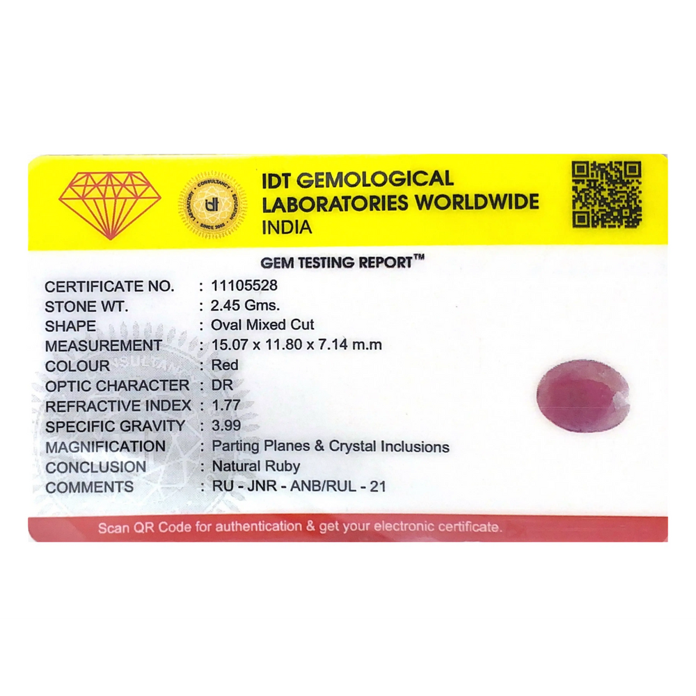 Indian Ruby - 12.25 Carat