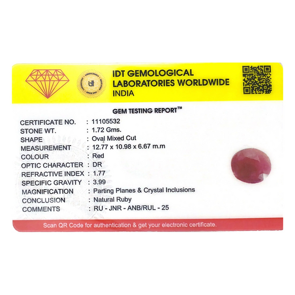 Indian Ruby - 8.6 Carat