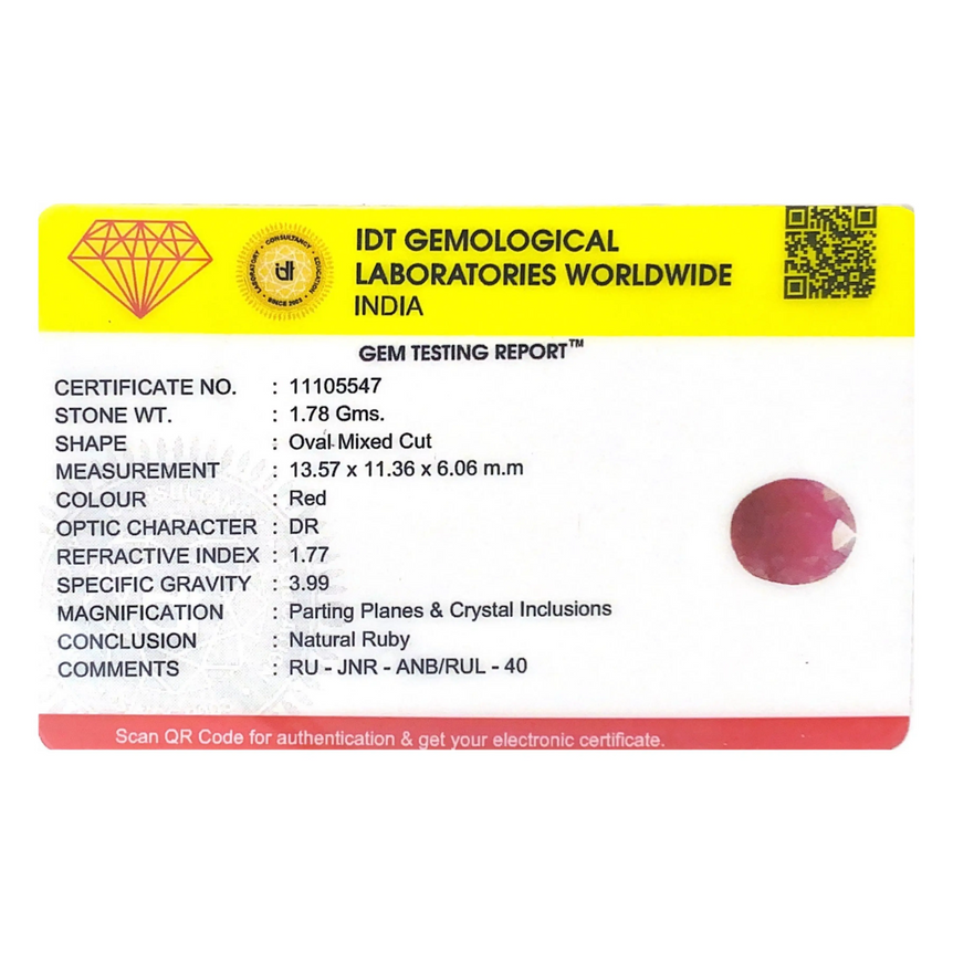 Indian Ruby - 8.9 Carat