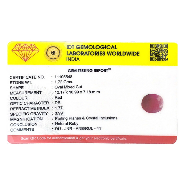 Indian Ruby - 8.6 Carat