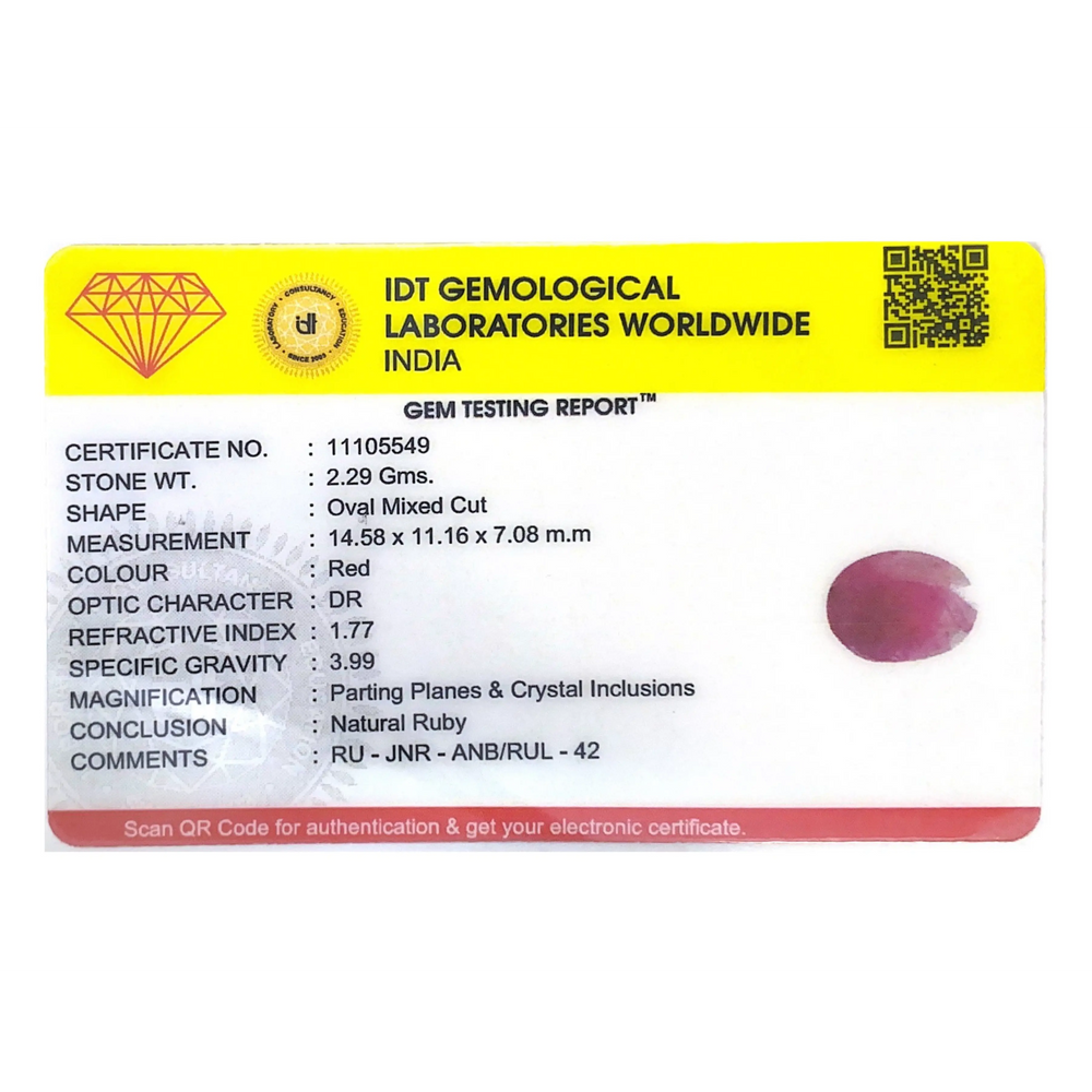 Indian Ruby - 11.45 Carat