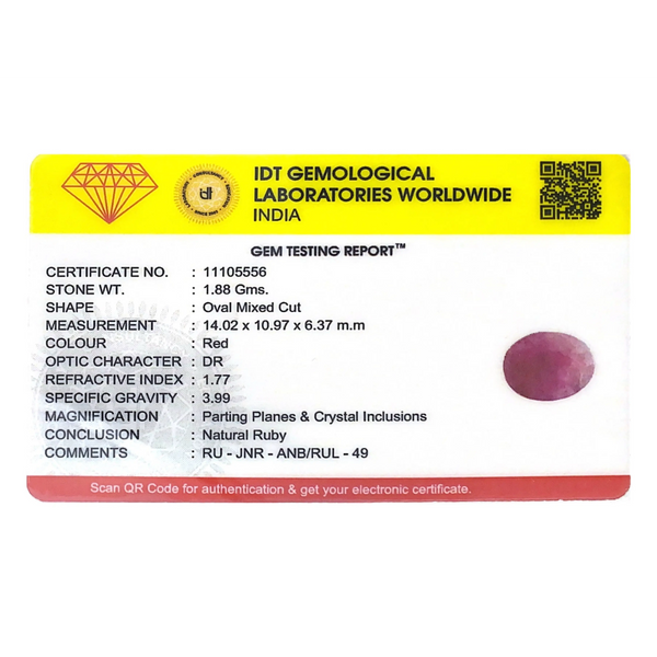 Indian Ruby - 9.4 Carat
