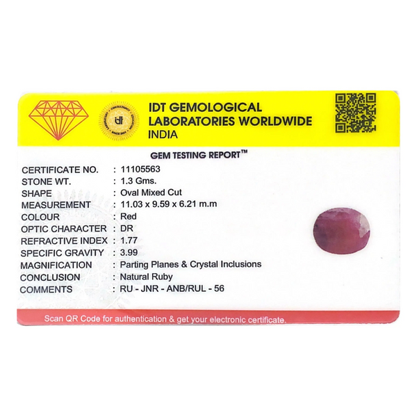 Indian Ruby - 6.5 Carat
