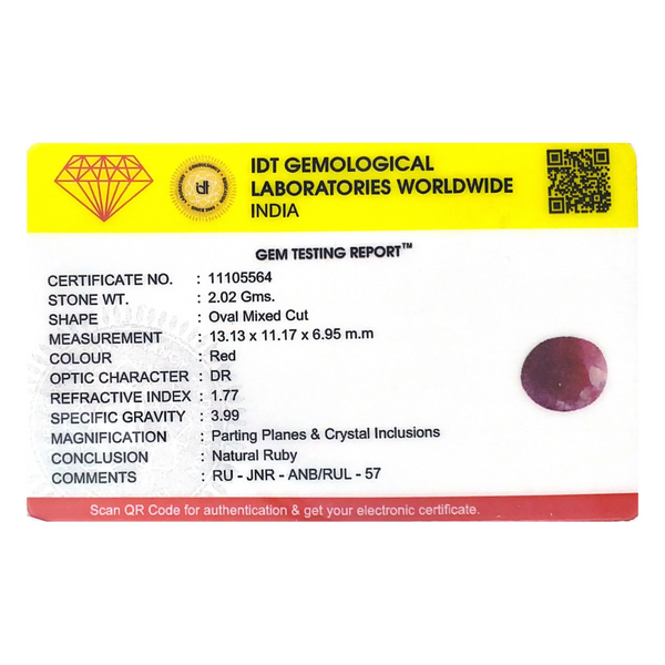Indian Ruby - 10.1 Carat