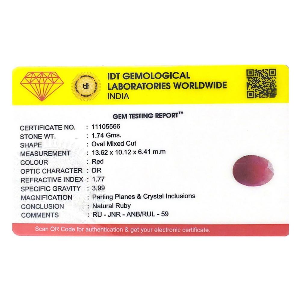 Indian Ruby - 8.7 Carat