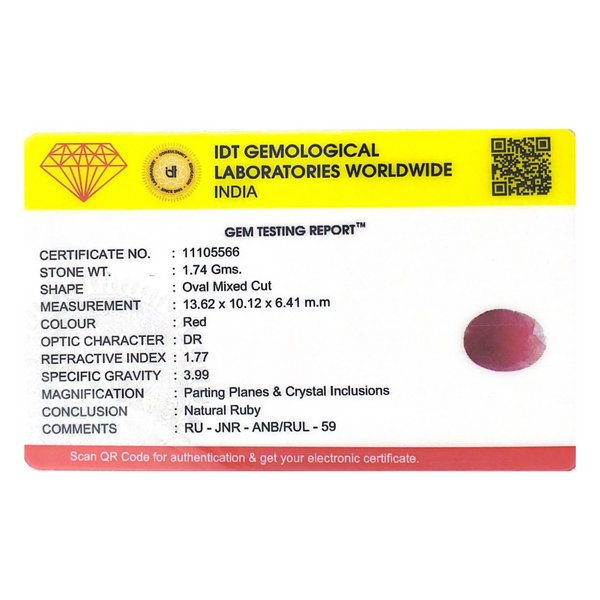 Indian Ruby - 8.7 Carat