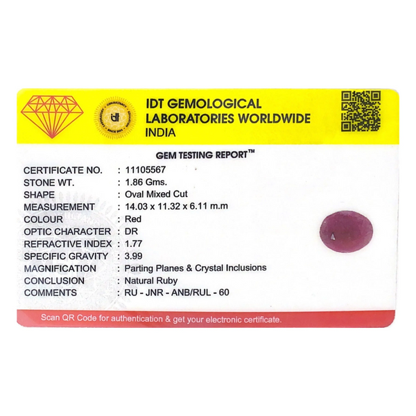 Indian Ruby - 9.3 Carat