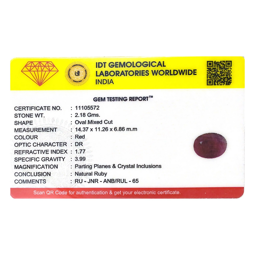 Indian Ruby - 10.9 Carat