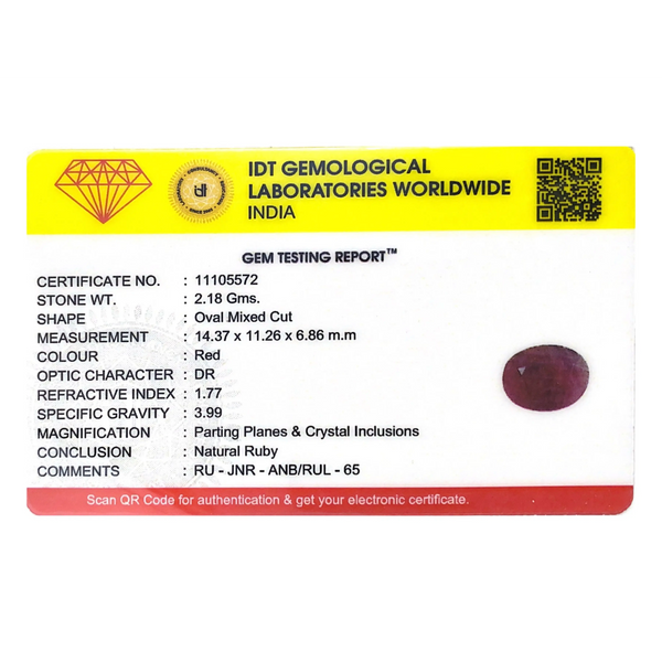 Indian Ruby - 10.9 Carat