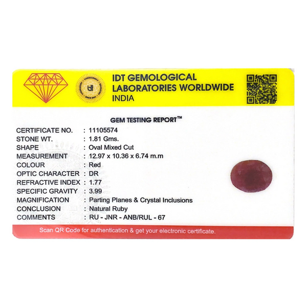 Indian Ruby - 9.05 Carat