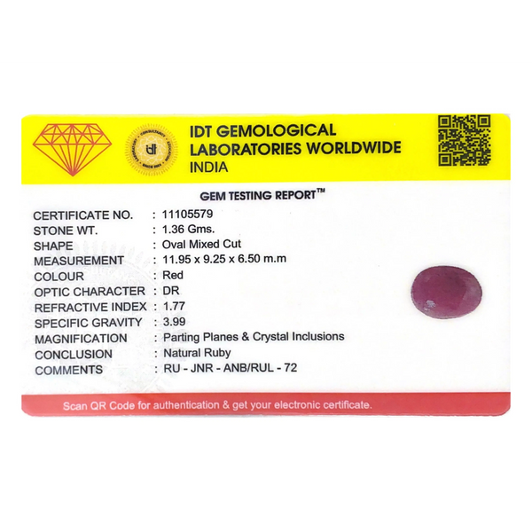 Indian Ruby - 6.8 Carat