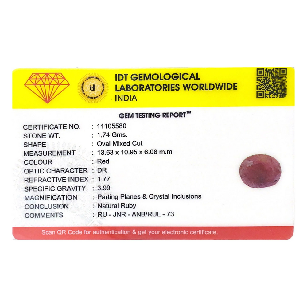 Indian Ruby - 8.7 Carat