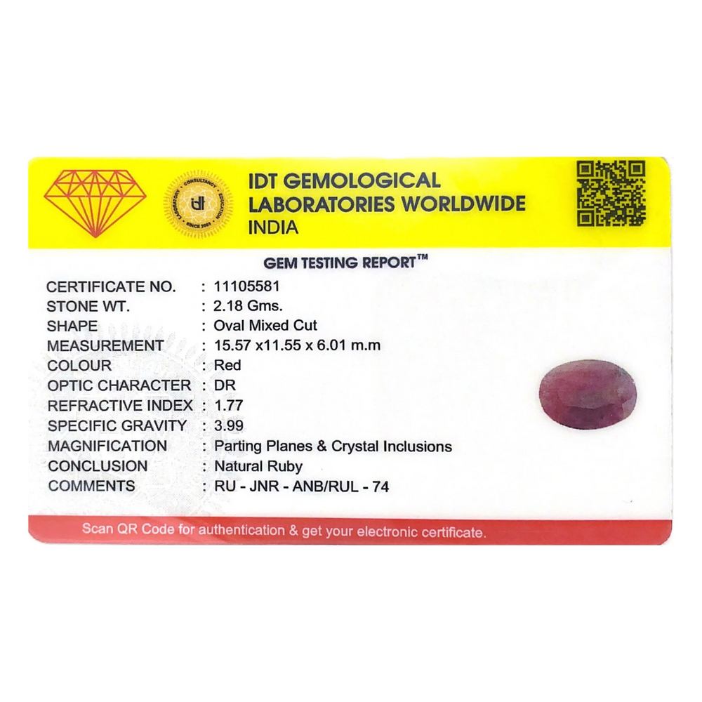 Indian Ruby - 10.9 Carat