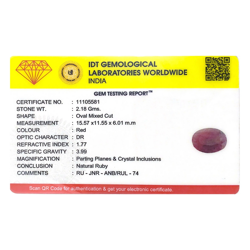 Indian Ruby - 10.9 Carat