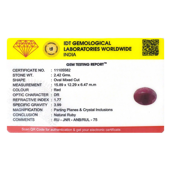 Indian Ruby - 12.1 Carat