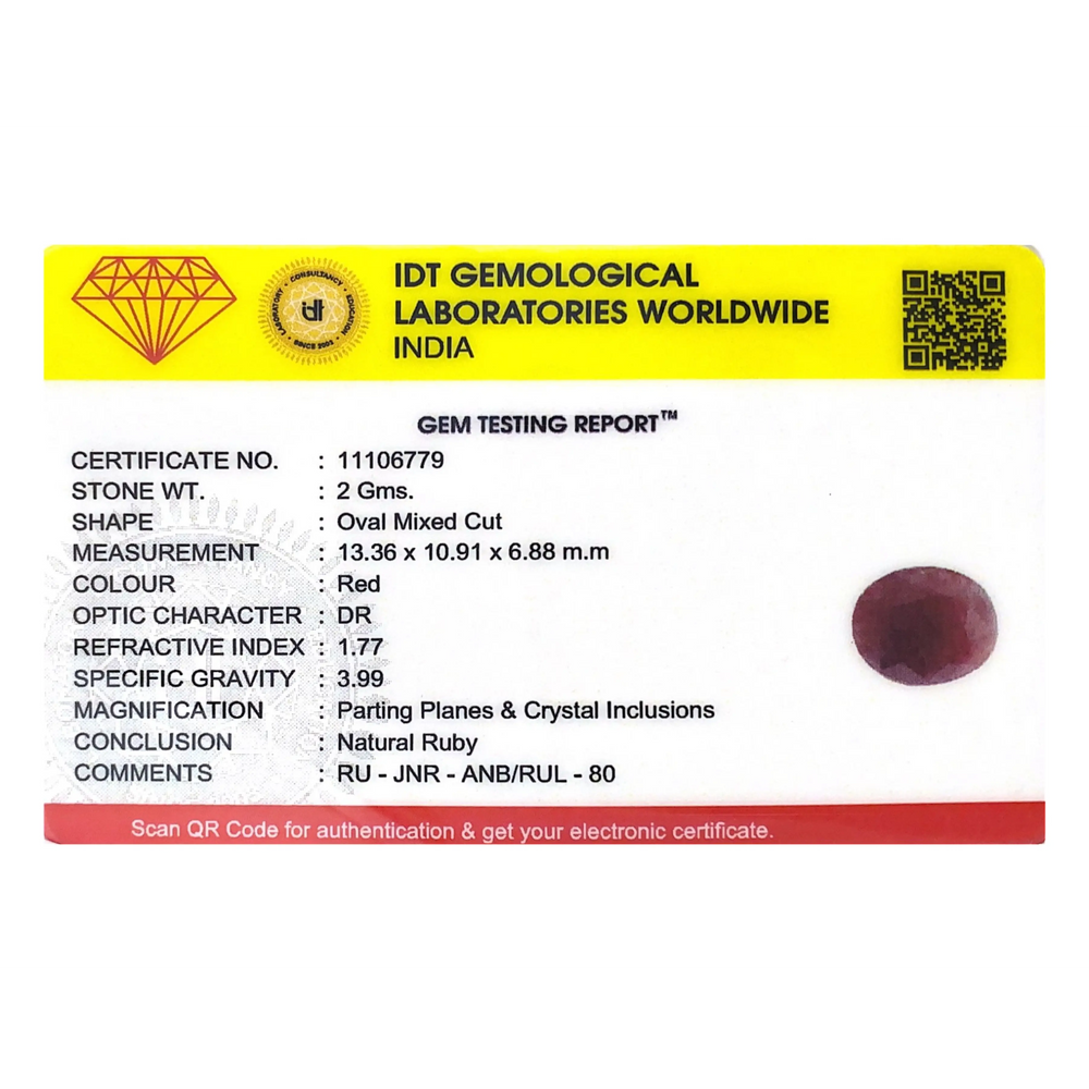 Indian Ruby - 10 Carat