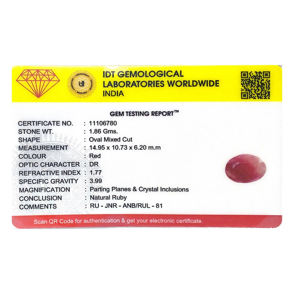 Indian Ruby - 9.3 Carat