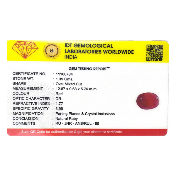 Indian Ruby - 6.95 Carat