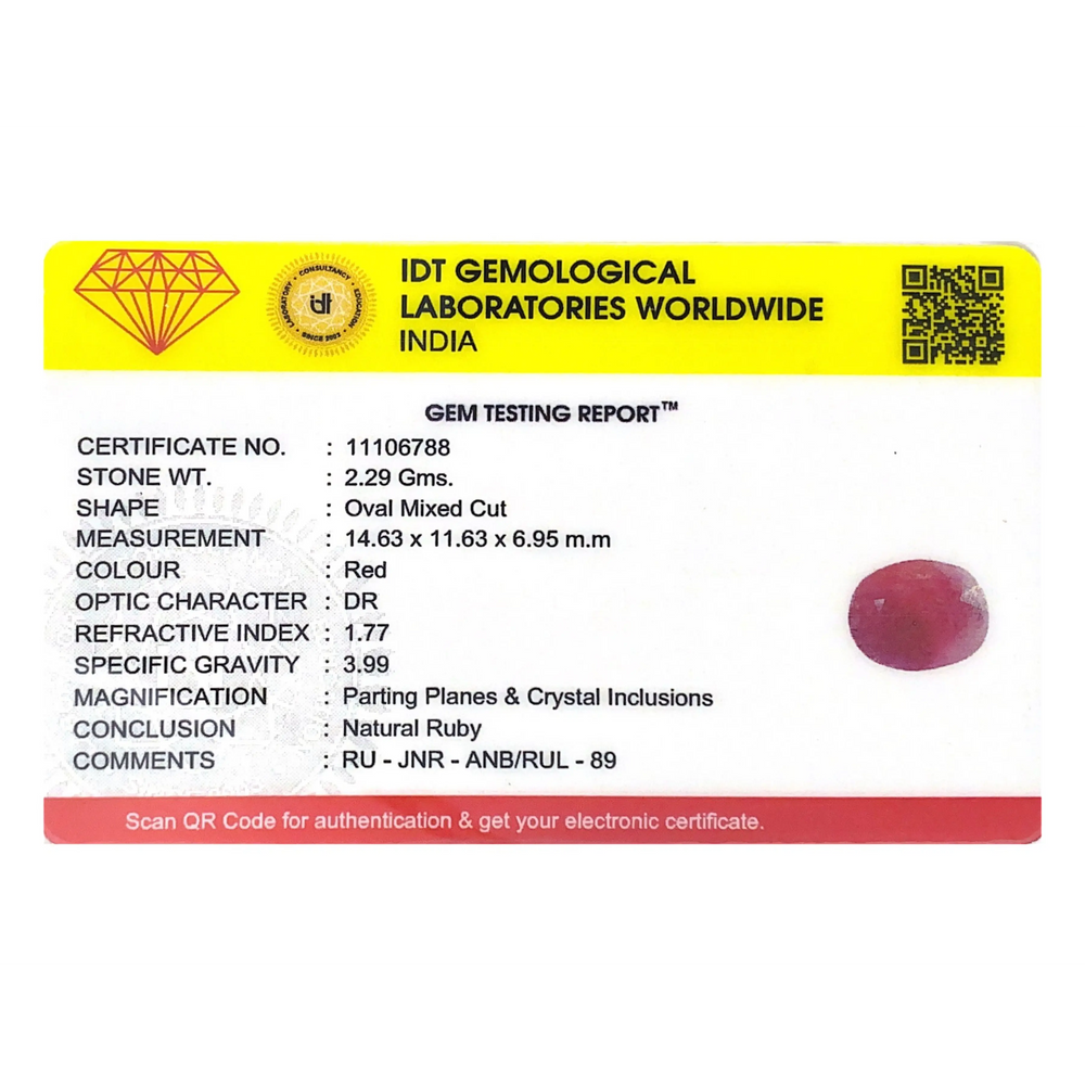 Indian Ruby - 11.45 Carat